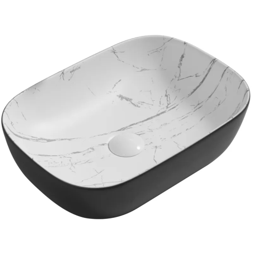 Раковина накладна MIXXUS PREMIUM DIVERSE-0112 MARBLE-BLACK 455х325х135mm (MP6541) - 1