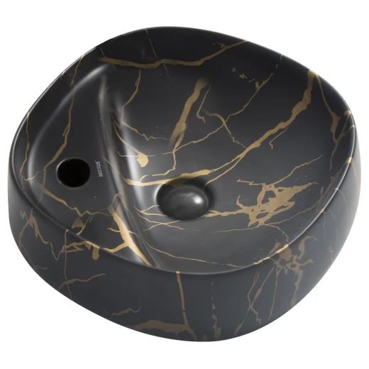 Раковина накладна MIXXUS PREMIUM WAVE-0201 MARBLE 430х430х150mm з отвором під змішувач (MP6536) - 1