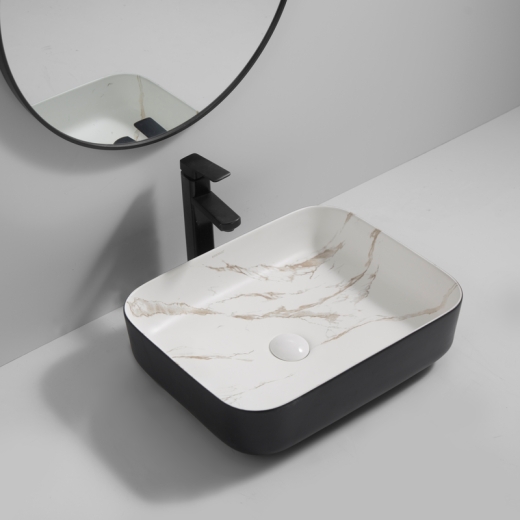 Раковина накладна MIXXUS PREMIUM DIVERSE-0110 MARBLE-BLACK 500х390х130mm (MP6517) - 3