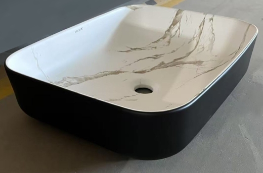 Раковина накладна MIXXUS PREMIUM DIVERSE-0110 MARBLE-BLACK 500х390х130mm (MP6517) - 5