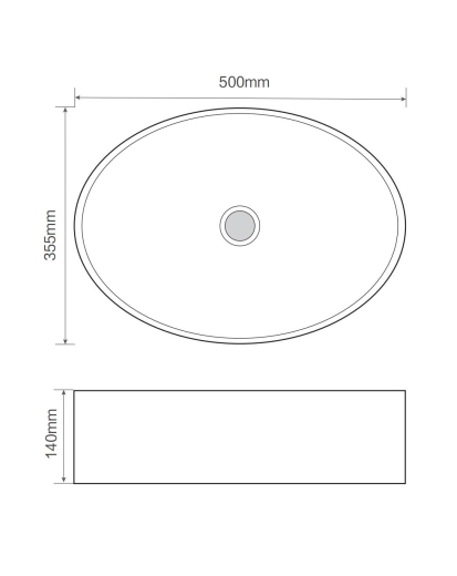 Раковина накладна Mixxus Premium BEVEL-0106 500х355х140mm (MP6546) - 2
