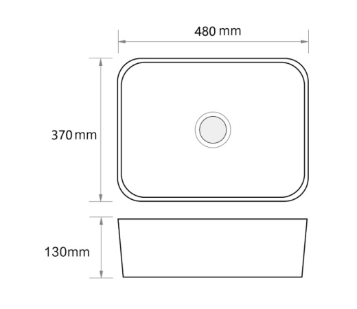 Раковина накладная Mixxus Premium QUADRO-0103 480х370х130mm (MP6514) - 8