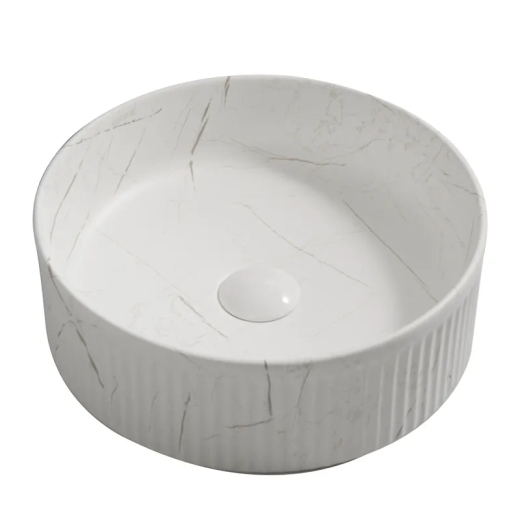 Раковина накладная Mixxus Premium WAVE-0102 MARBLE 370х370х130mm (MP6528) - 1