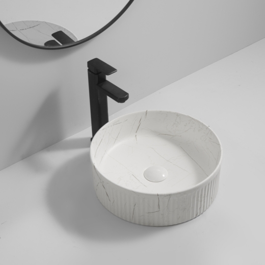 Раковина накладная Mixxus Premium WAVE-0102 MARBLE 370х370х130mm (MP6528) - 2
