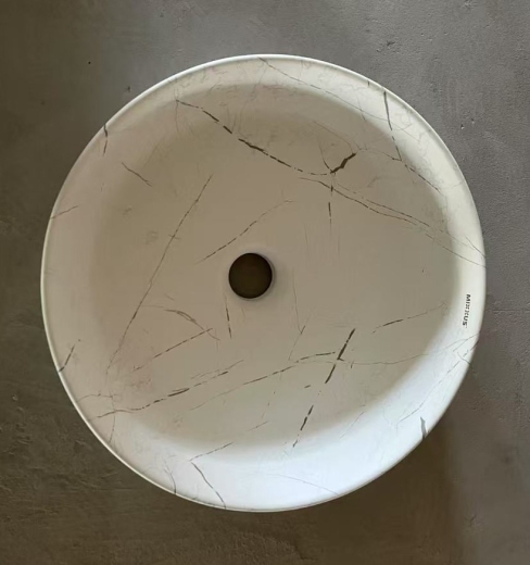 Раковина накладная Mixxus Premium WAVE-0102 MARBLE 370х370х130mm (MP6528) - 3