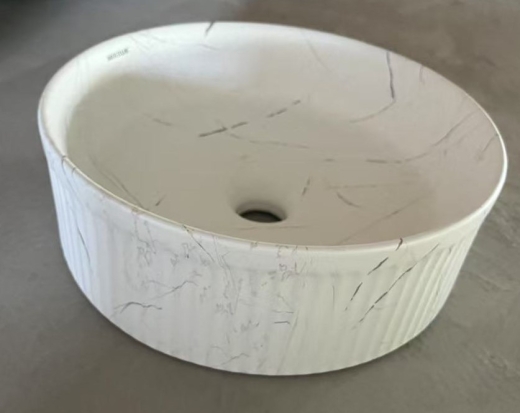 Раковина накладная Mixxus Premium WAVE-0102 MARBLE 370х370х130mm (MP6528) - 5