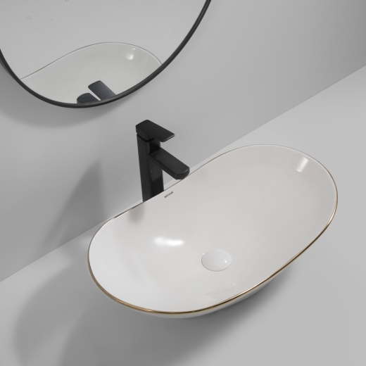 Раковина накладна MIXXUS PREMIUM WAVE-0105 EDGE GOLD 620х360х160mm (MP6557) - 3
