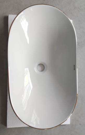 Раковина накладна MIXXUS PREMIUM WAVE-0105 EDGE GOLD 620х360х160mm (MP6557) - 4