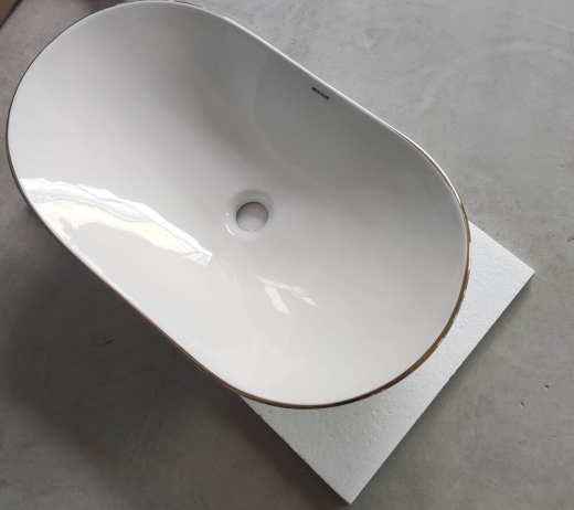 Раковина накладна MIXXUS PREMIUM WAVE-0105 EDGE GOLD 620х360х160mm (MP6557) - 5