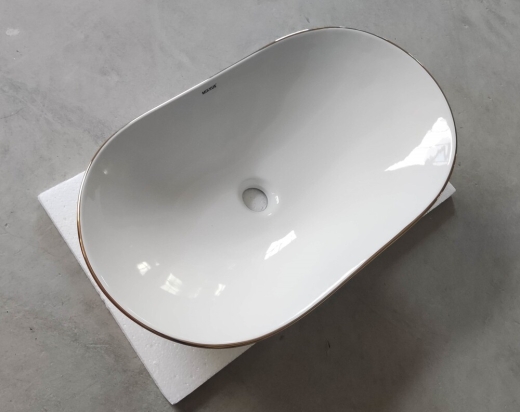 Раковина накладна MIXXUS PREMIUM WAVE-0105 EDGE GOLD 620х360х160mm (MP6557) - 6