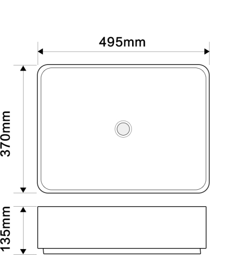 Раковина накладна Mixxus Premium BEVEL-0102 MARBLE 495х370х135mm (MP6519) - 2