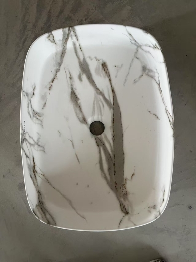 Раковина накладна Mixxus Premium BEVEL-0102 MARBLE 495х370х135mm (MP6519) - 5