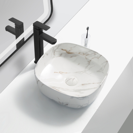 Раковина накладна Mixxus Premium DIVERSE-0104 MARBLE 370х370х135mm (MP6537) - 3
