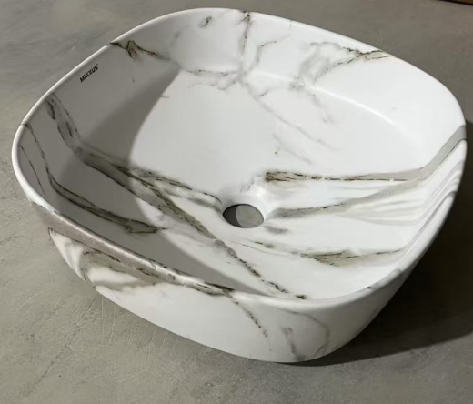 Раковина накладна Mixxus Premium DIVERSE-0104 MARBLE 370х370х135mm (MP6537) - 4