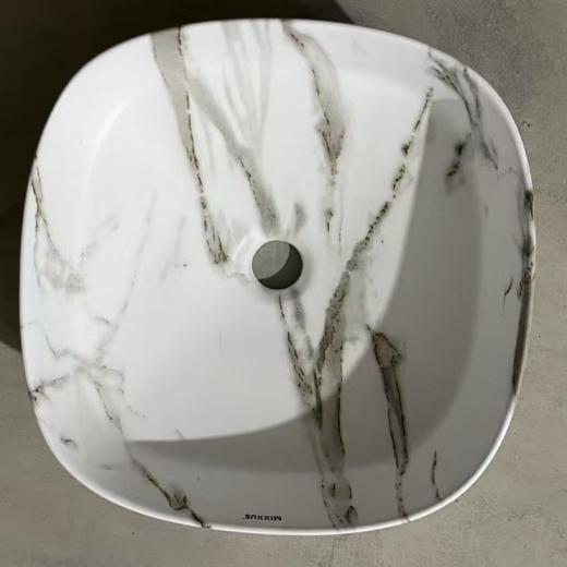 Раковина накладна Mixxus Premium DIVERSE-0104 MARBLE 370х370х135mm (MP6537) - 7
