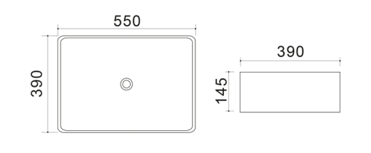 Раковина накладна Mixxus Premium QUADRO-0108 GRAY 550x390x145mm (MP6652) - 2