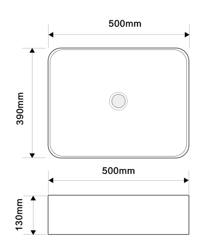 Раковина накладна Mixxus Premium DIVERSE-0110 500х390х130mm (MP6516) - 2