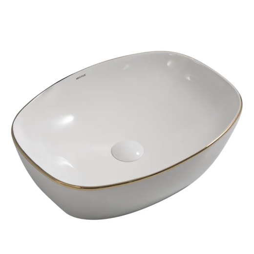 Раковина накладна Mixxus Premium DIVERSE-0109 EDGE GOLD 500х380х140mm (MP6548) - 1