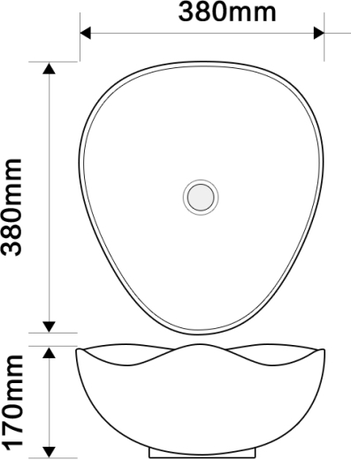 Раковина накладна Mixxus Premium WAVE-0103 MARBLE 380х380х170mm (MP6532) - 2