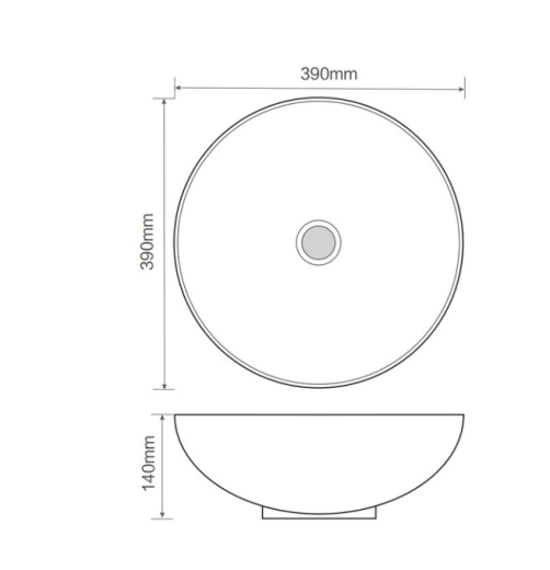 Раковина накладна Mixxus Premium ELLIPSE-0106 MARBLE 390х390х140mm (MP6533) - 3