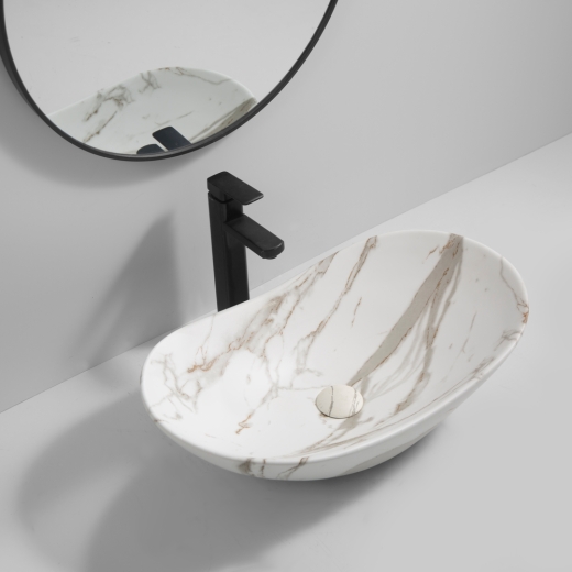 Раковина накладна MIXXUS PREMIUM WAVE-0105 MARBLE 620х360х160mm (MP6559) - 3