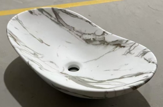 Раковина накладна MIXXUS PREMIUM WAVE-0105 MARBLE 620х360х160mm (MP6559) - 4