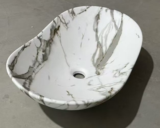 Раковина накладна MIXXUS PREMIUM WAVE-0105 MARBLE 620х360х160mm (MP6559) - 5