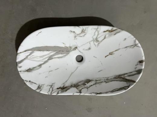 Раковина накладна MIXXUS PREMIUM WAVE-0105 MARBLE 620х360х160mm (MP6559) - 7