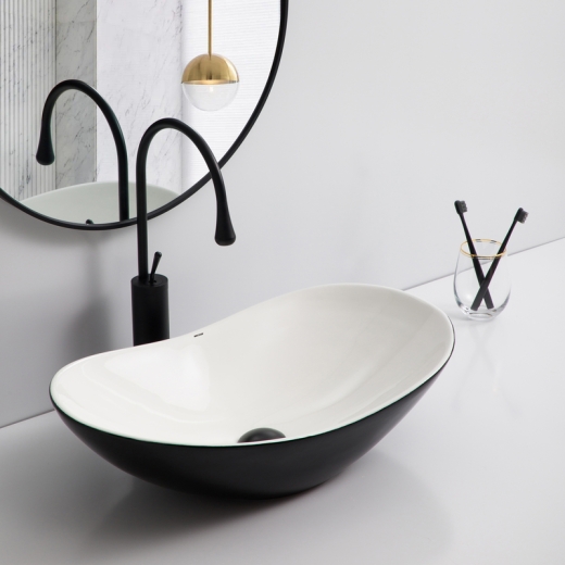 Раковина накладна Mixxus Premium WAVE-0105 WHITE-BLACK 620х360х160mm (MP6558) - 3