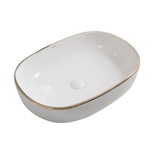 Раковина накладна Mixxus Premium ELLIPSE-0105 EDGE GOLD 600х400х150mm (MP6564) - 1