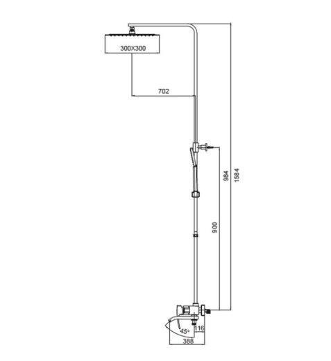 Душова колона KOER KB-56007-04 зі змішувачем, 3 функції (Колір хром+білий) (KR5159) - 10