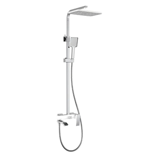 Душевая колонна KOER KB-56007-04 со смесителем, 3 функции (Цвет хром+белый) (KR5159) - 1