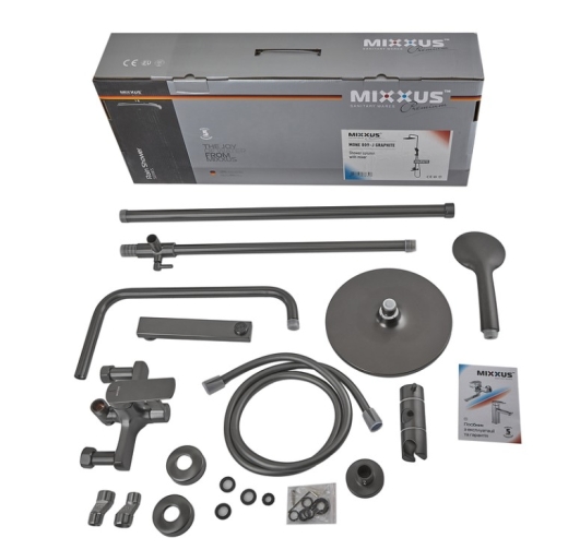 Душова колона зі змішувачем Mixxus Premium MONE 009-J Graphite (MI6783) - 8