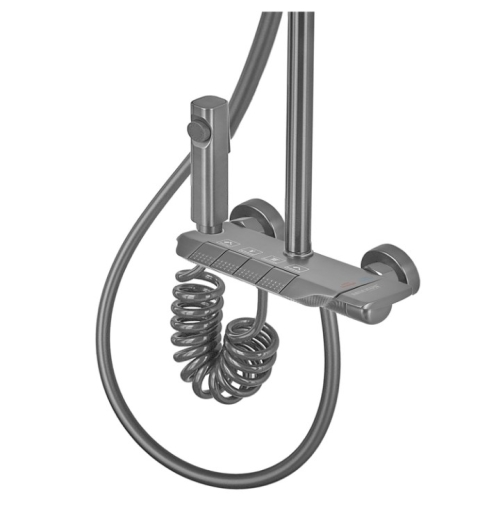 Душова колона зі змішувачем Mixxus Premium MARLIN 009-J GRAPHITE з кнопкою перемикання, 4 режими (MI6831) - 2