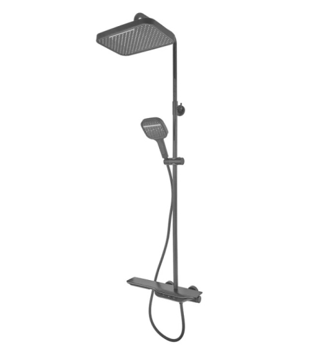 Душевая колонна с термостатическим смесителем MIXXUS PREMIUM SPACE-009-J BLACK с кнопочным переключателем, 3 режима (MI7011) - 2