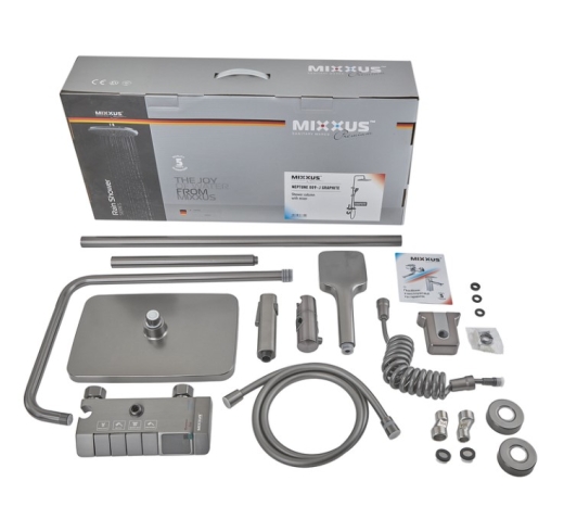 Душова колона зі змішувачем Mixxus Premium NEPTUNE 009-J GRAPHITE з кнопкою перемикання, 4 режими (MI6833) - 8