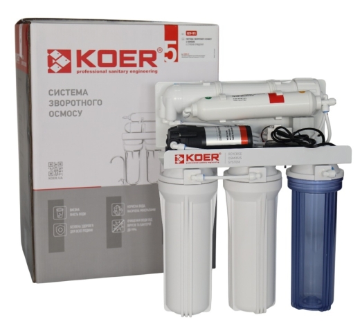 Система зворотного осмосу KOER KV-91 5 ступенів + помпа, мембрана 75 галон (KR5327) - 2