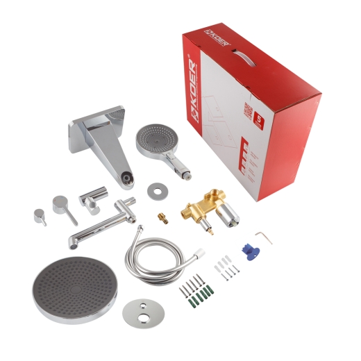 Встраиваемая душевая система Koer KB-66029-01 3 функции, цвет хром (KR5483) - 10