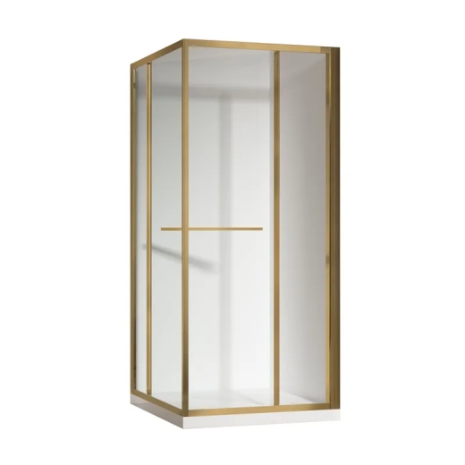 Душова кабіна без піддону Koer SR SC09-90x90x200-R-TR-12 прозоре скло Easy Clean 6мм Матове золото (KR5771) - 1