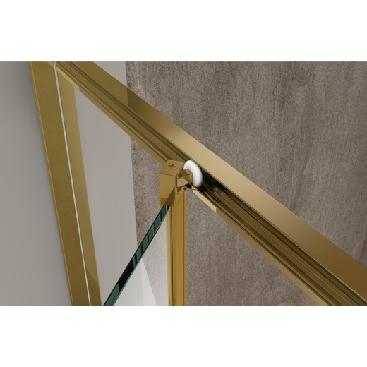 Душова кабіна без піддону Koer SR SC09-90x90x200-R-TR-12 прозоре скло Easy Clean 6мм Матове золото (KR5771) - 4