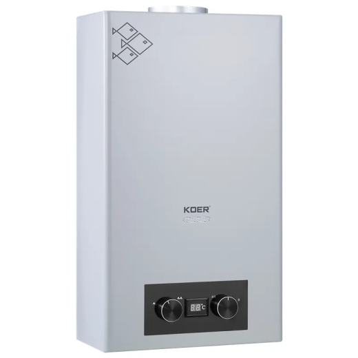 Газова колонка KOER KWH.G0110 GRAY димохідна 10 л/хв, колір сірий (KR5555) - 1
