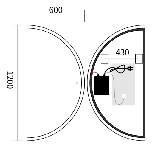 Зеркало Mixxus Premium TOPPER MS03-60x120 с Led Touch, Anti-fog, димером (3-6,5kK) (MP6635) - 2
