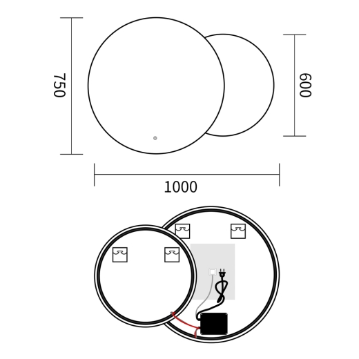 Зеркало Mixxus Premium TOPPER MC01-100x75 с Led Touch, Anti-fog, димером (3-6,5kK) (MP6631) - 2