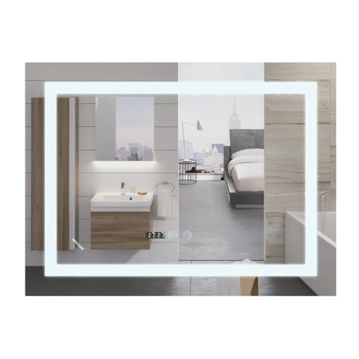 Дзеркало Mixxus WARM MR02-70x50 з Led Touch, Anti-fog, димером, регулятором яскравості, годинником (MI6668) - 1