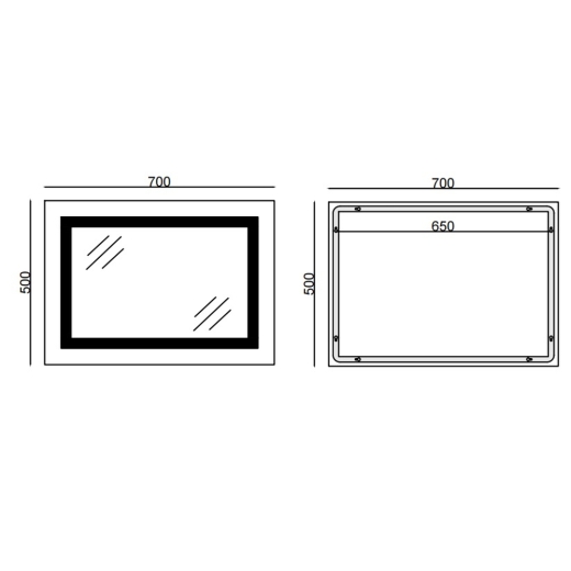 Дзеркало Mixxus WARM MR02-70x50 з Led Touch, Anti-fog, димером, регулятором яскравості, годинником (MI6668) - 2