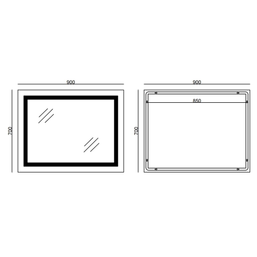 Зеркало Mixxus STYLE MR13-90x70-Reverse с Led Touch, Anti-fog, димером, регулятором яркости (MI6667) - 2