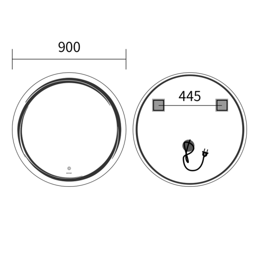 Дзеркало Mixxus Premium WAVE MC04-90 з Led Touch, Anti-fog, димером (3-6,5kK) (MP6637) - 2