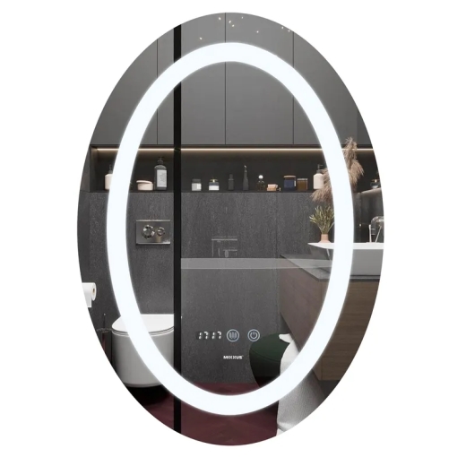 Зеркало Mixxus PLAIN MV02-60x80 с Led Touch, Anti-fog, димером, регулятором яркости, часами (MI6933) - 1