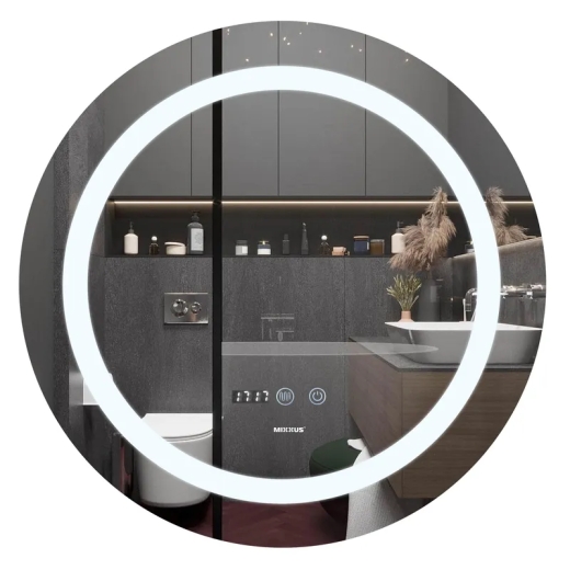 Зеркало Mixxus PLAIN MC02-80 с Led Touch, Anti-fog, димером, регулятором яркости, часами (MI6931) - 1