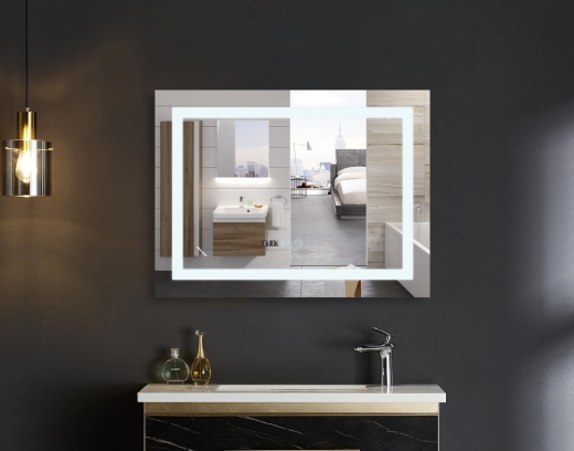 Дзеркало Mixxus WARM MR02-90x70 з Led Touch, Anti-fog, димером, регулятором яскравості, годинником (MI6673) - 4
